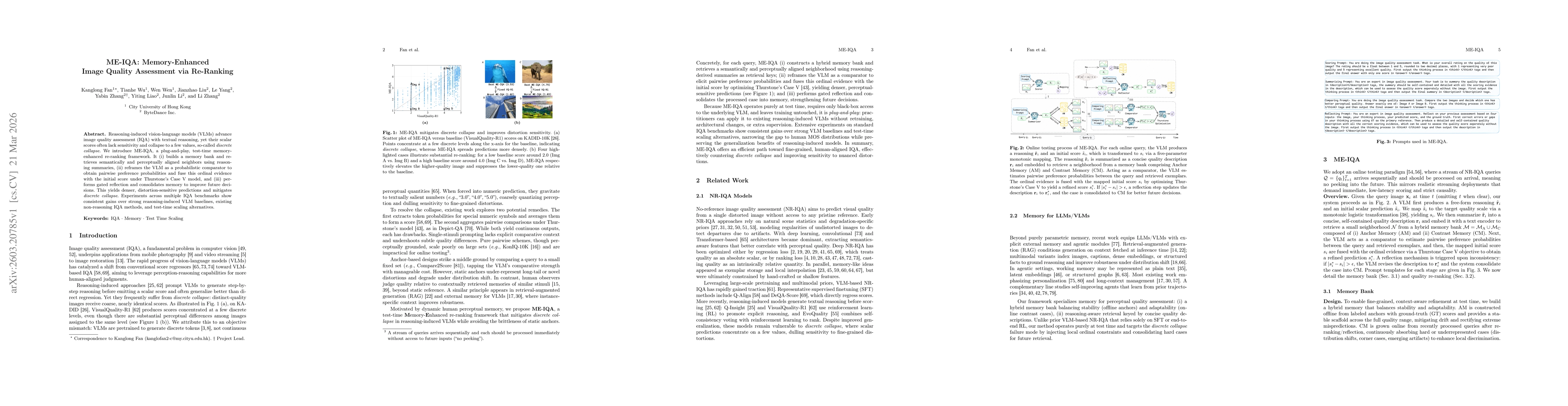 Thumbnail for ME-IQA: Memory-Enhanced Image Quality Assessment via Re-Ranking