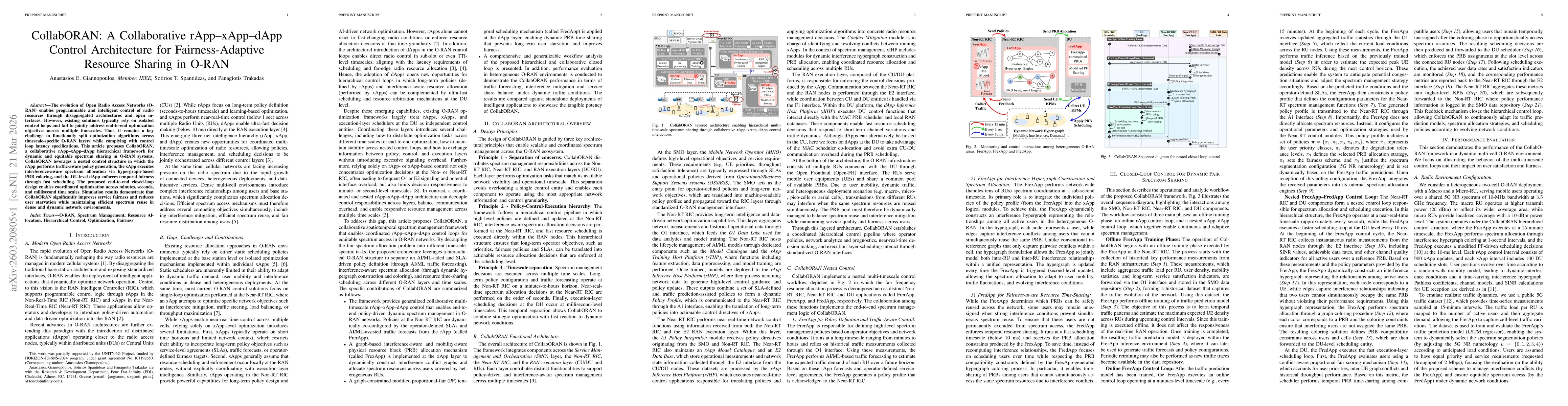 Thumbnail for CollabORAN: A Collaborative rApp-xApp-dApp Control Architecture for Fairness-Adaptive Resource Sharing in O-RAN