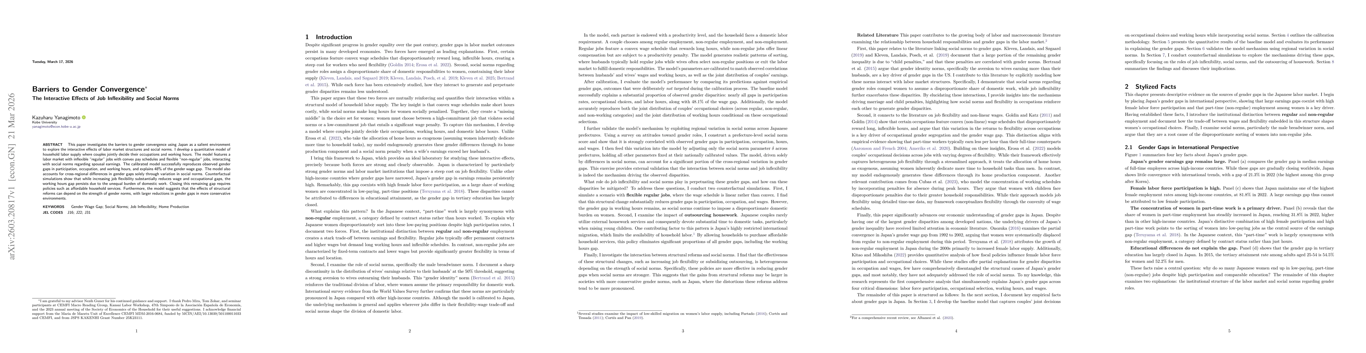 Thumbnail for Barriers to Gender Convergence: The Interactive Effects of Job Inflexibility and Social Norms