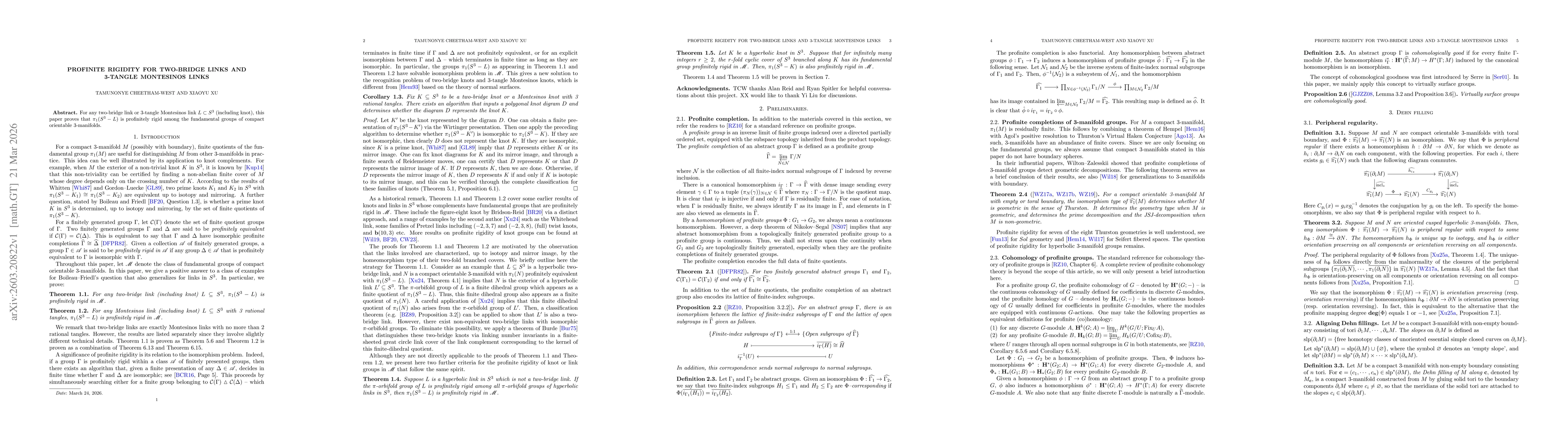 Thumbnail for Profinite rigidity for two-bridge links and 3-tangle Montesinos links