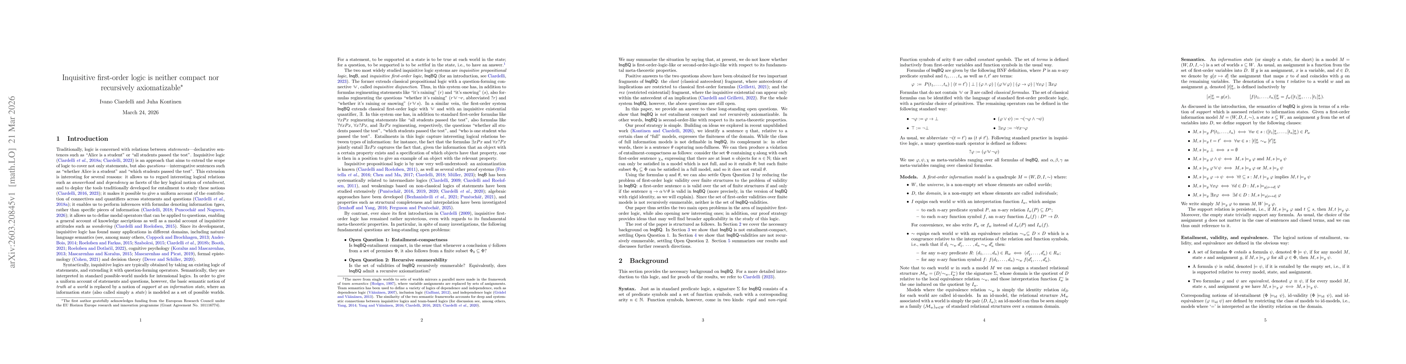 Thumbnail for Inquisitive first-order logic is neither compact nor recursively axiomatizable