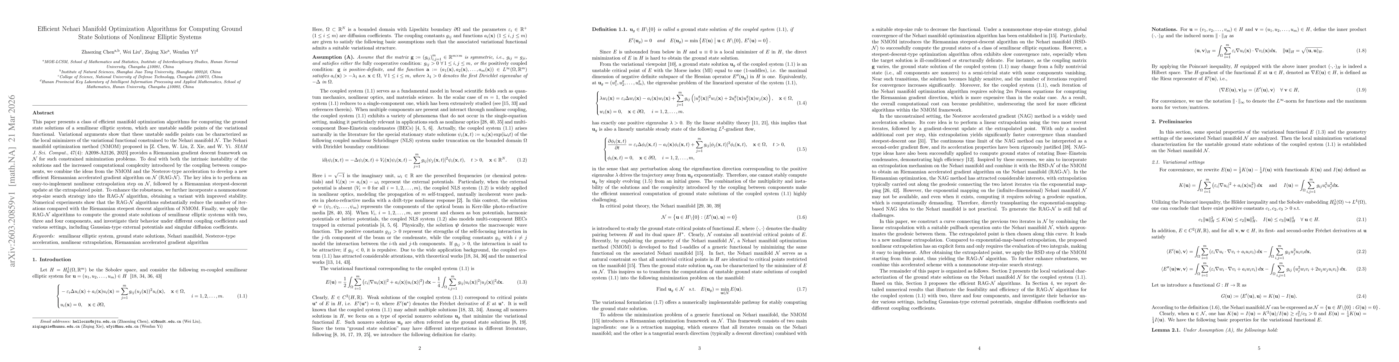Thumbnail for Efficient Nehari manifold optimization algorithms for computing ground state solutions of nonlinear elliptic systems
