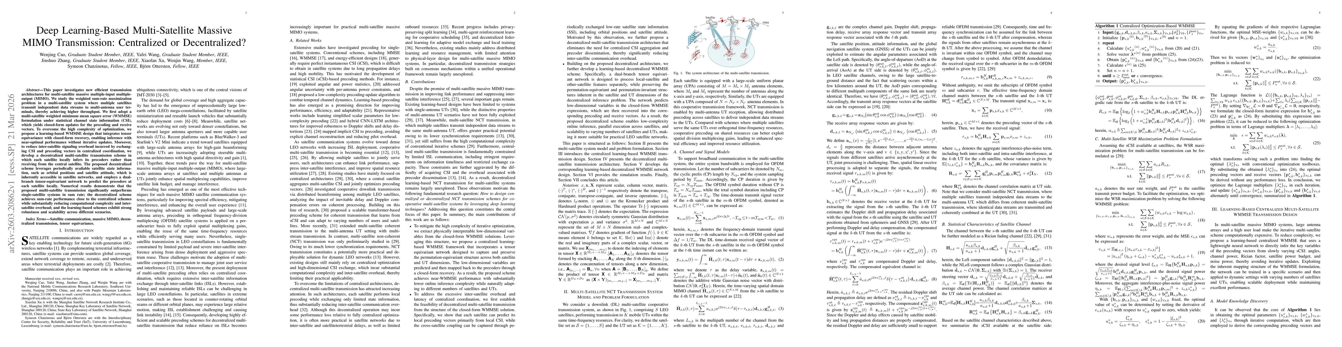 Thumbnail for Deep Learning-Based Multi-Satellite Massive MIMO Transmission: Centralized or Decentralized?