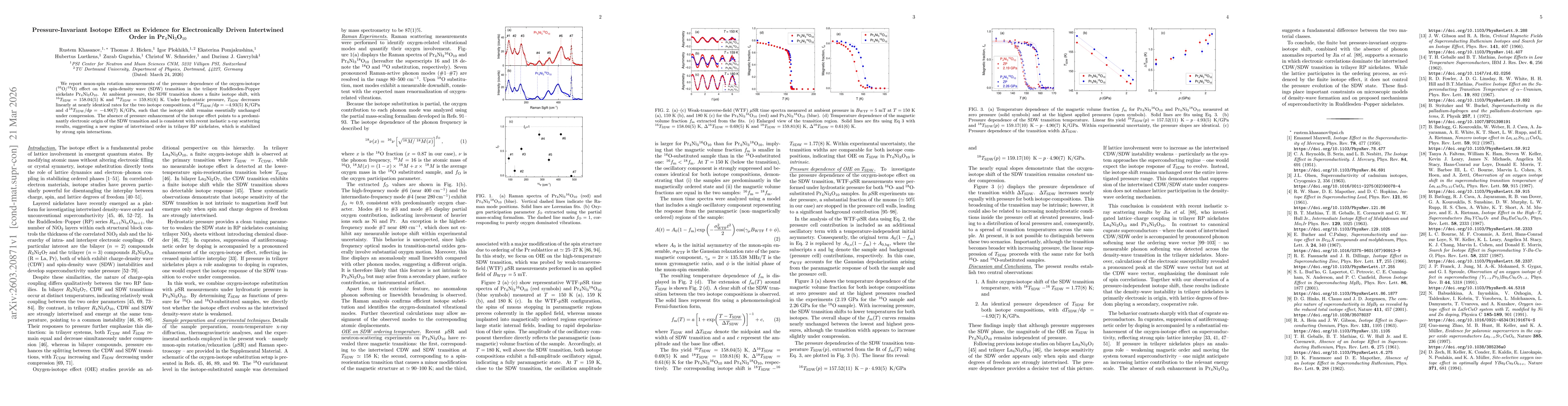 Thumbnail for Pressure-Invariant Isotope Effect as Evidence for Electronically Driven Intertwined Order in Pr$_4$Ni$_3$O$_{10}$