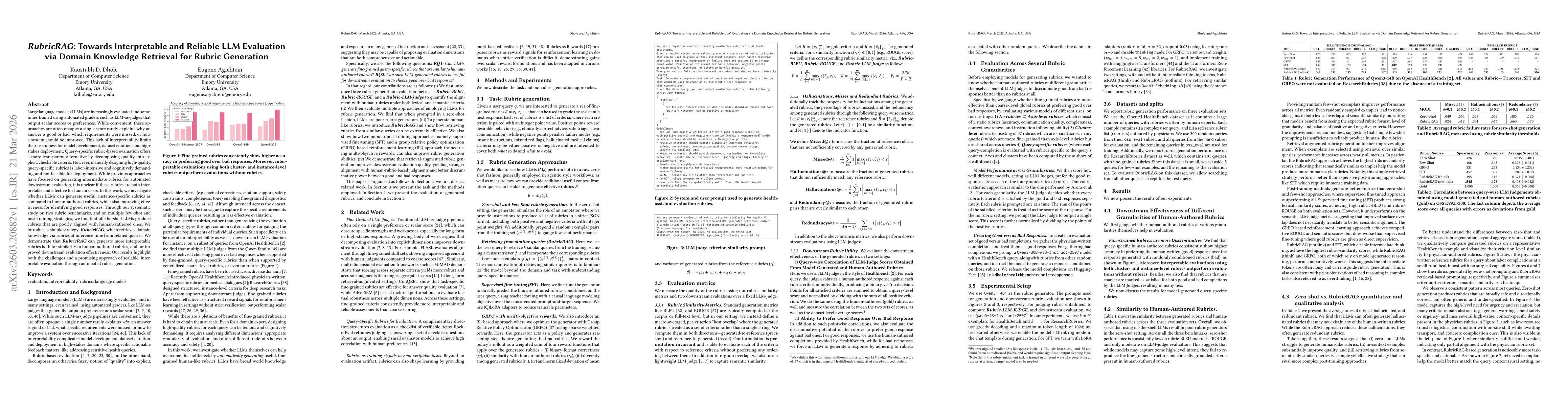 Thumbnail for RubricRAG: Towards Interpretable and Reliable LLM Evaluation via Domain Knowledge Retrieval for Rubric Generation