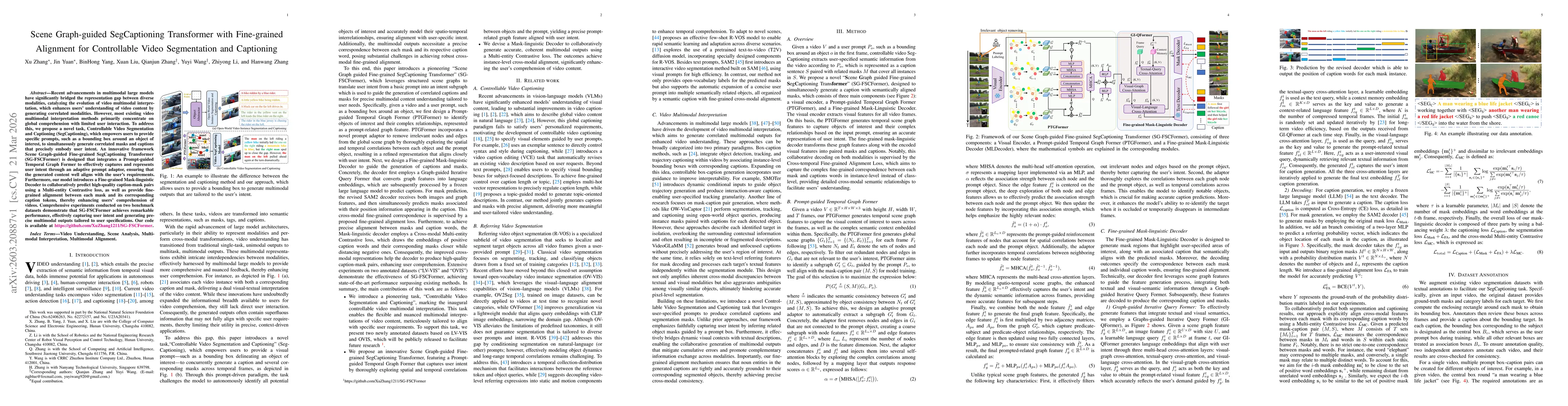 Thumbnail for Scene Graph-guided SegCaptioning Transformer with Fine-grained Alignment for Controllable Video Segmentation and Captioning