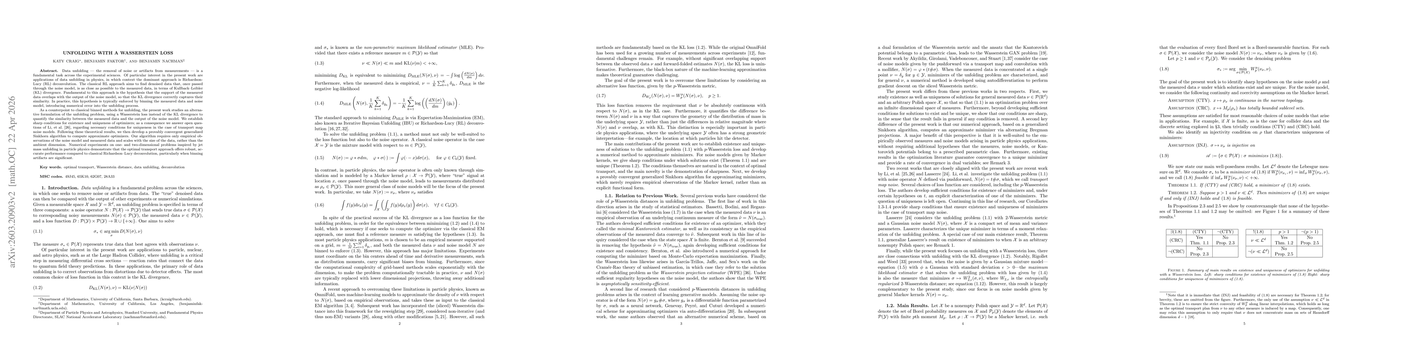Thumbnail for Unfolding with a Wasserstein Loss