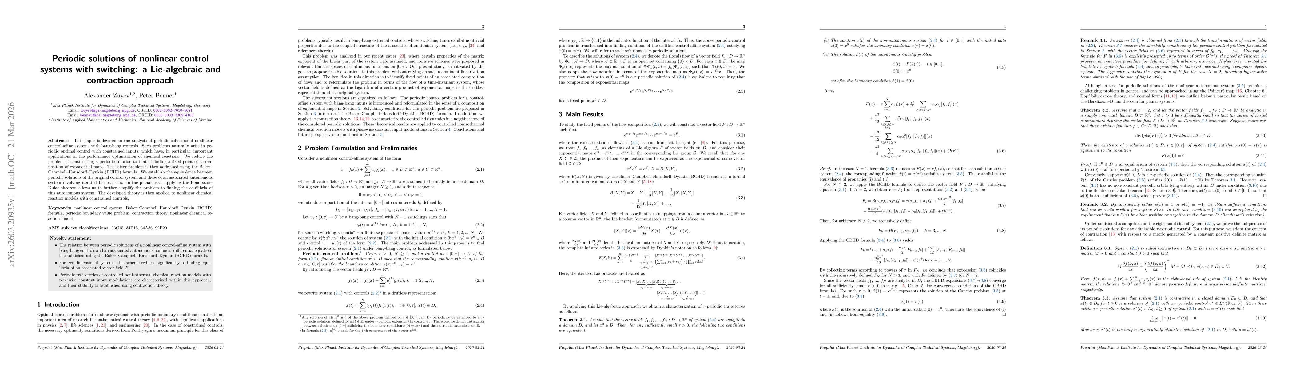 Thumbnail for Periodic solutions of nonlinear control systems with switching: a Lie-algebraic and contraction approach