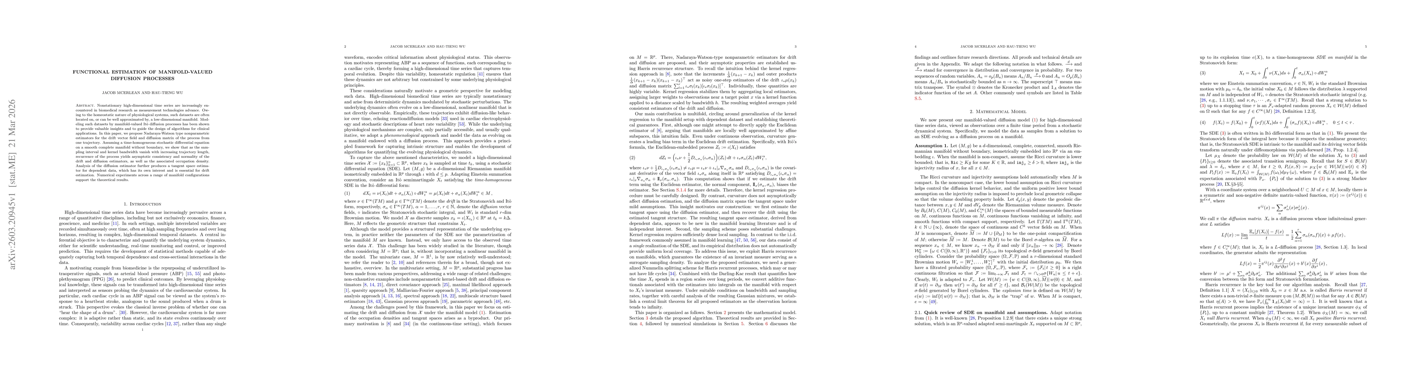 Thumbnail for Functional Estimation of Manifold-Valued Diffusion Processes