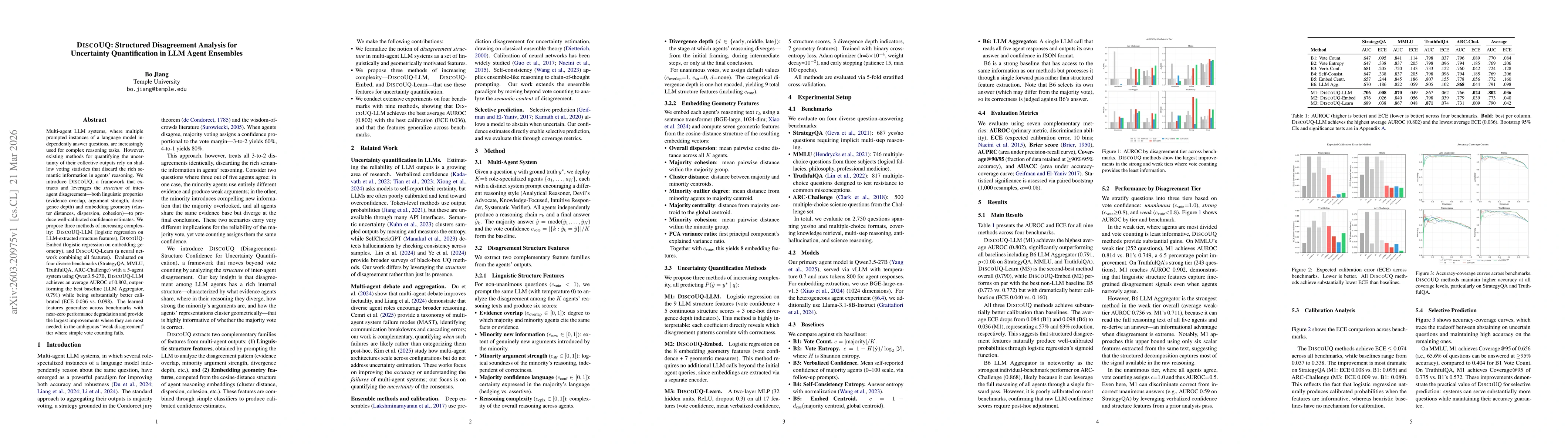 Thumbnail for DiscoUQ: Structured Disagreement Analysis for Uncertainty Quantification in LLM Agent Ensembles