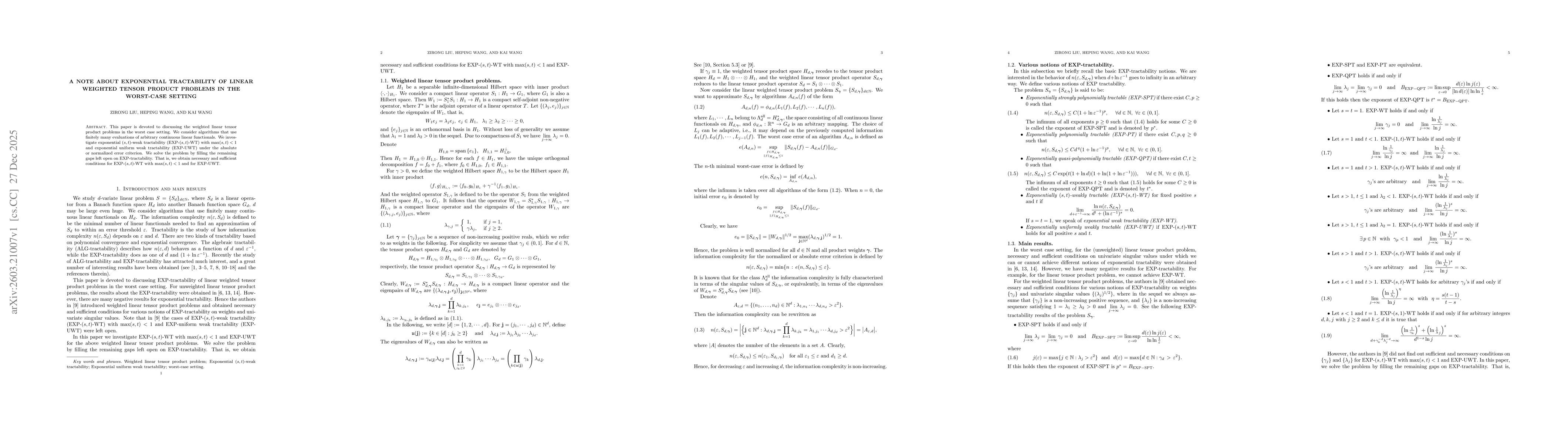 Thumbnail for A note about exponential tractability of linear weighted tensor product problems in the worst-case setting