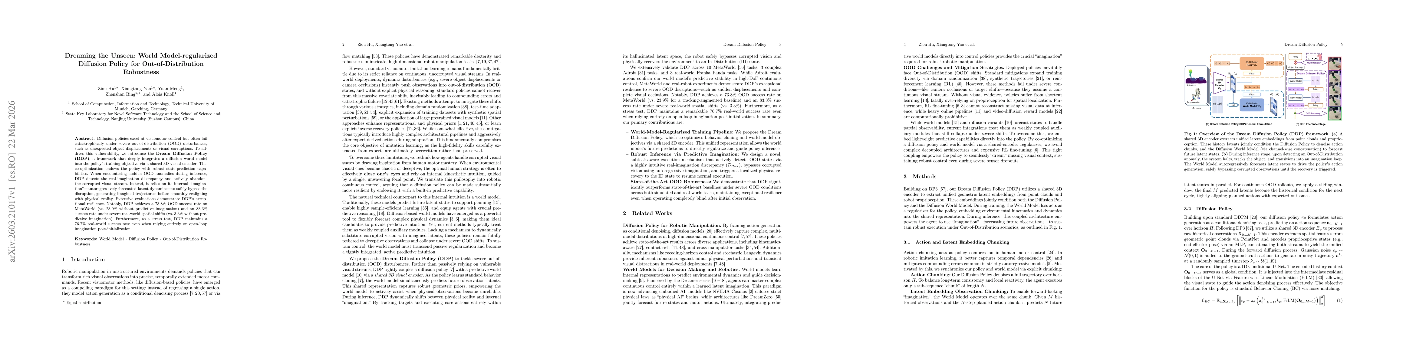 Thumbnail for Dreaming the Unseen: World Model-regularized Diffusion Policy for Out-of-Distribution Robustness