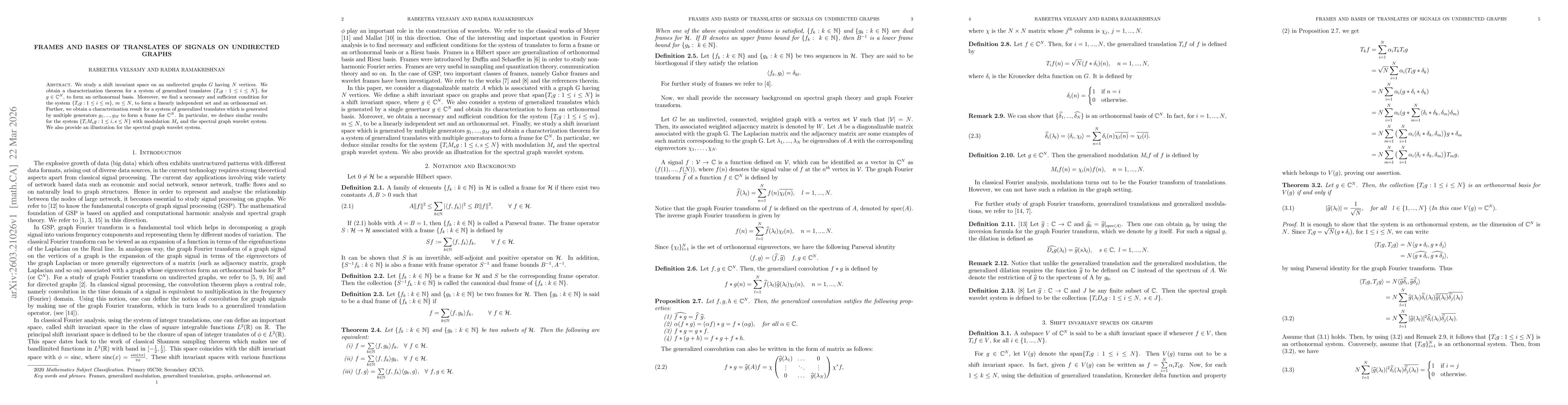 Thumbnail for Frames and Bases of Translates of Signals on Undirected Graphs