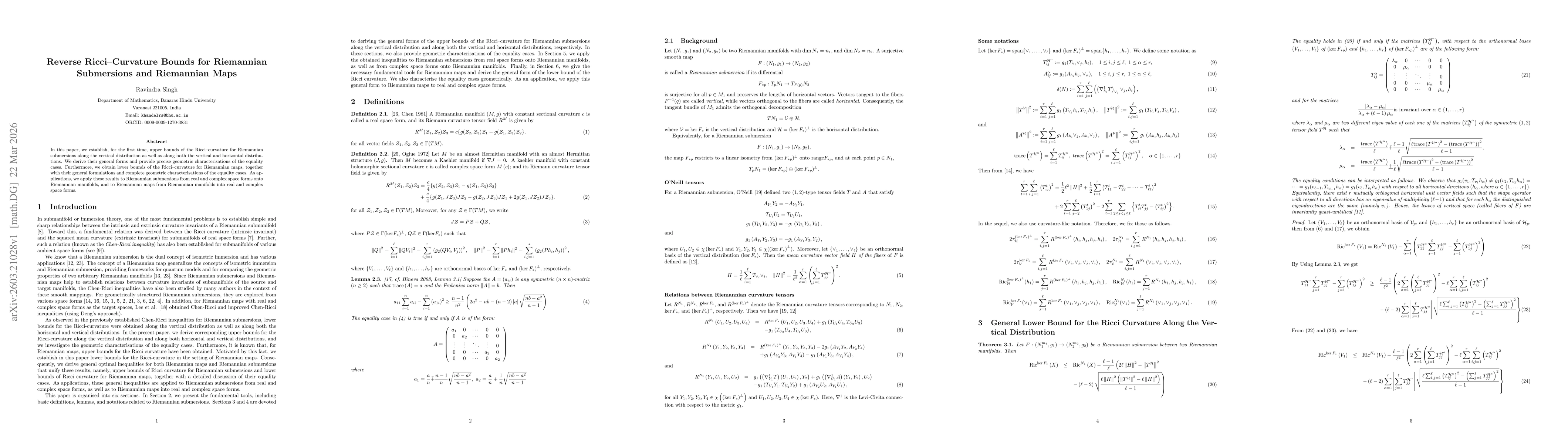 Thumbnail for Reverse Ricci-Curvature Bounds for Riemannian Submersions and Riemannian Maps
