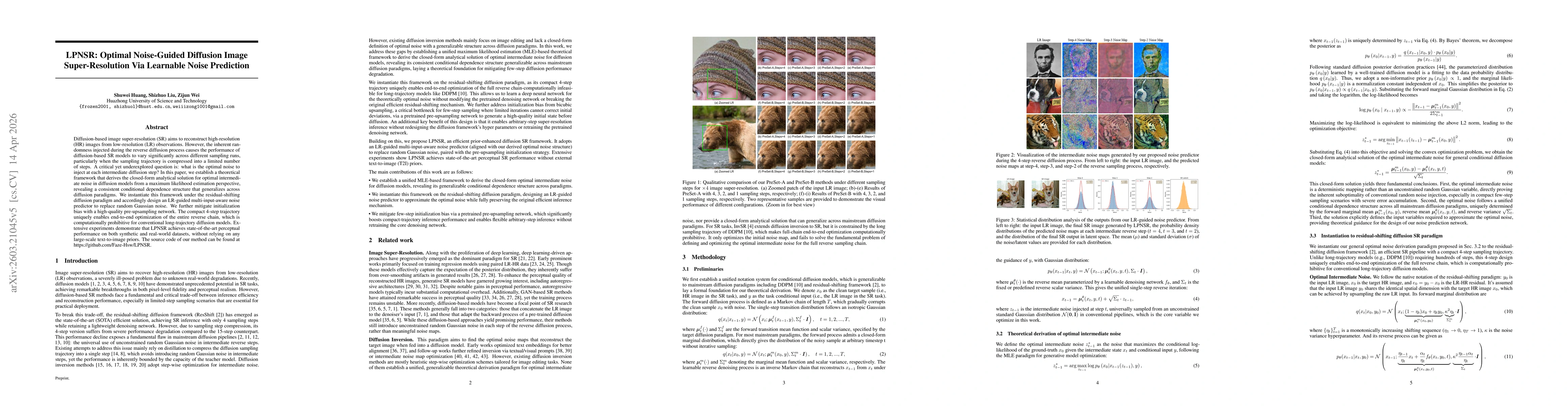 Thumbnail for LPNSR: Prior-Enhanced Diffusion Image Super-Resolution via LR-Guided Noise Prediction