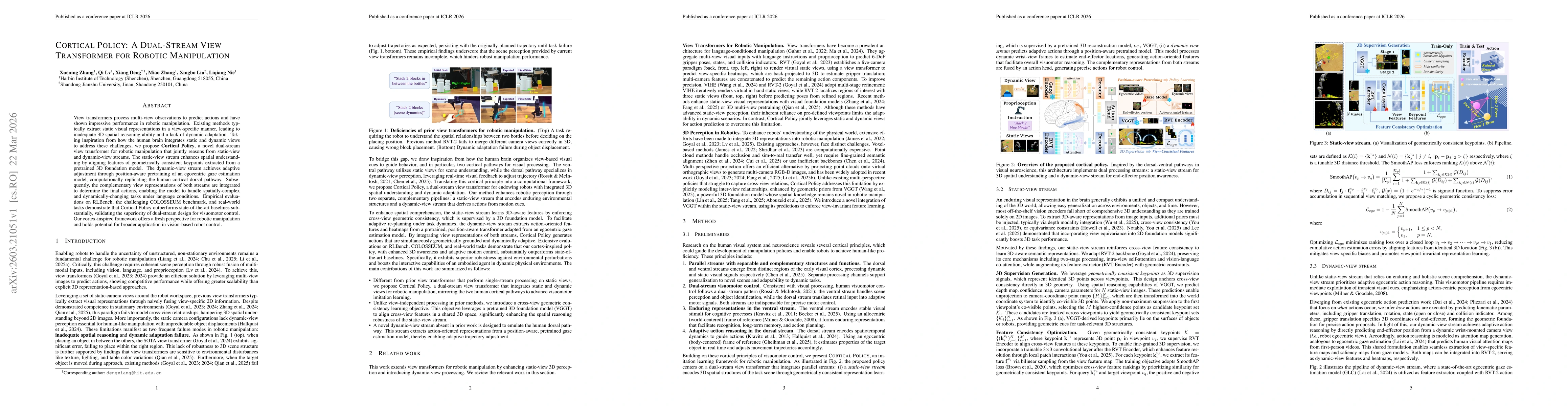 Thumbnail for Cortical Policy: A Dual-Stream View Transformer for Robotic Manipulation