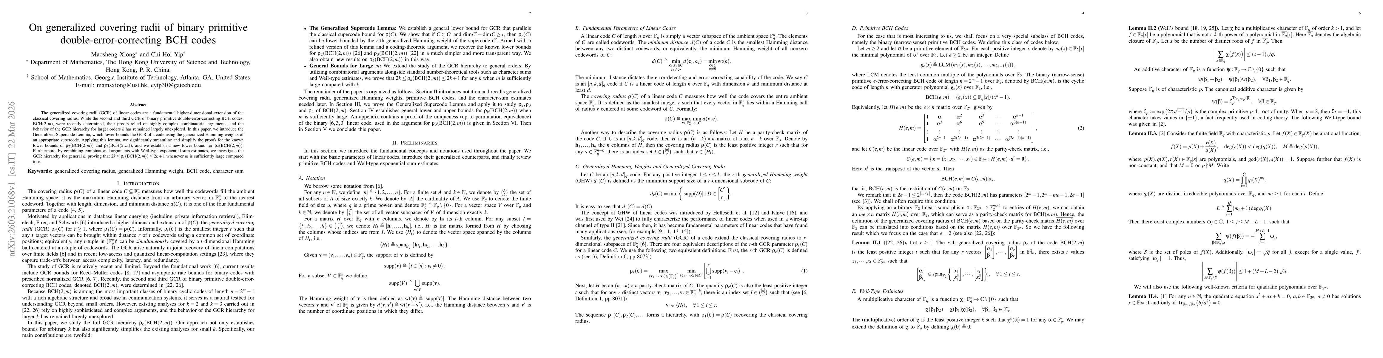 Thumbnail for On generalized covering radii of binary primitive double-error-correcting BCH codes