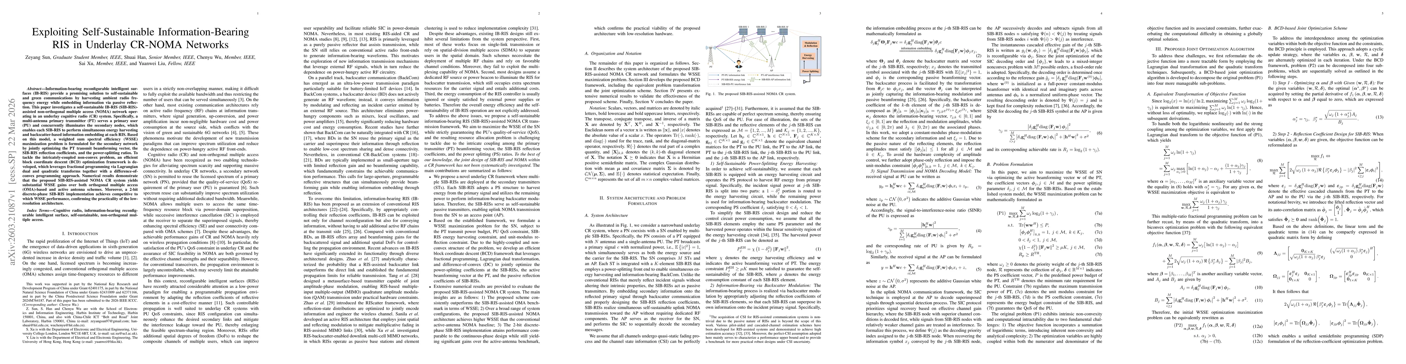 Thumbnail for Exploiting Self-Sustainable Information-Bearing RIS in Underlay CR-NOMA Networks