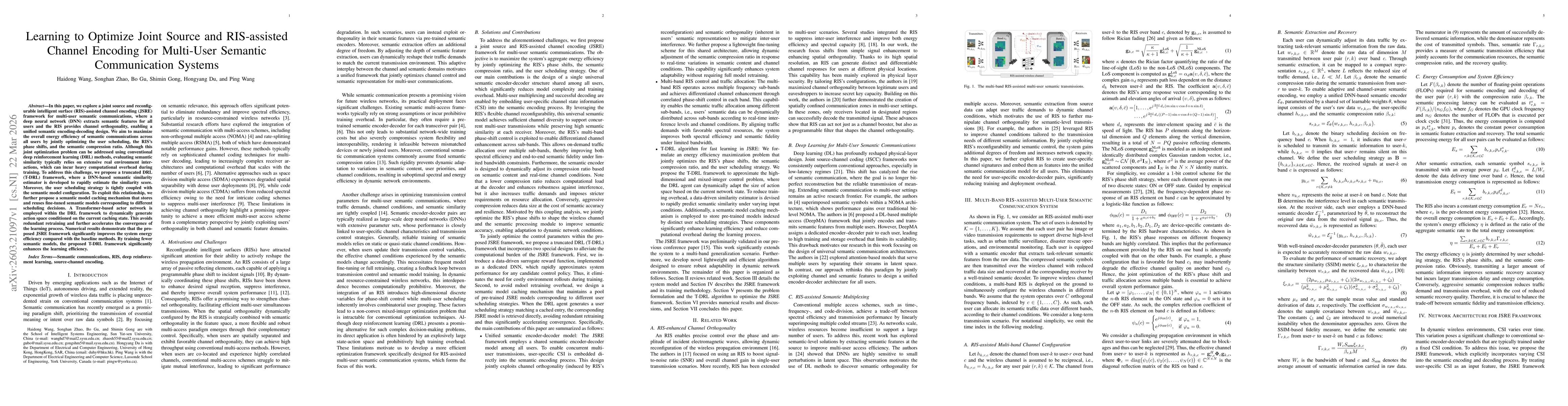 Thumbnail for Learning to Optimize Joint Source and RIS-assisted Channel Encoding for Multi-User Semantic Communication Systems
