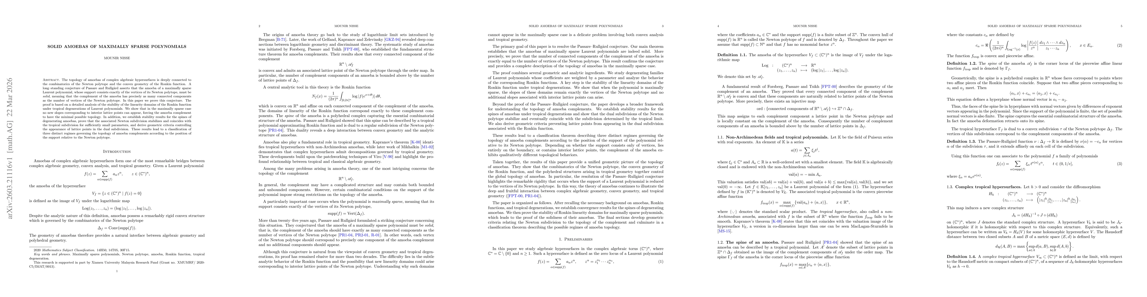 Thumbnail for Solid Amoebas of Maximally Sparse Polynomials