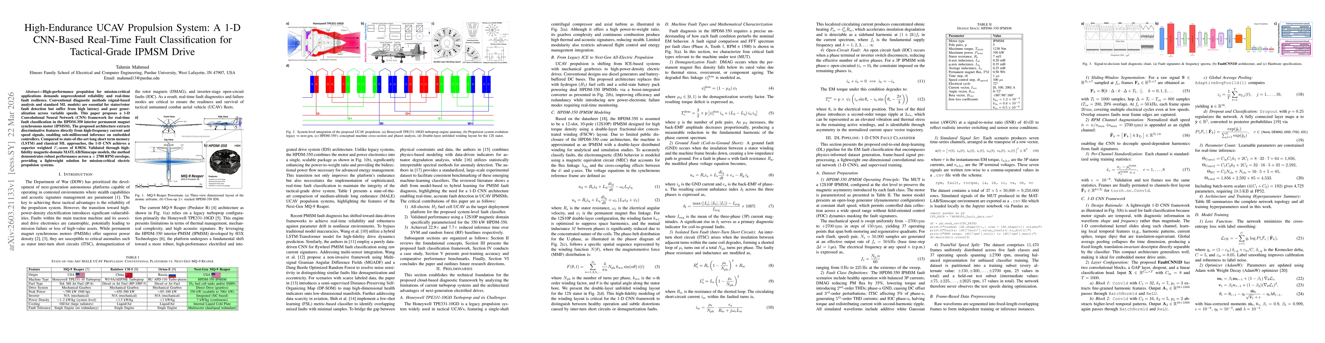 Thumbnail for High-Endurance UCAV Propulsion System: A 1-D CNN-Based Real-Time Fault Classification for Tactical-Grade IPMSM Drive