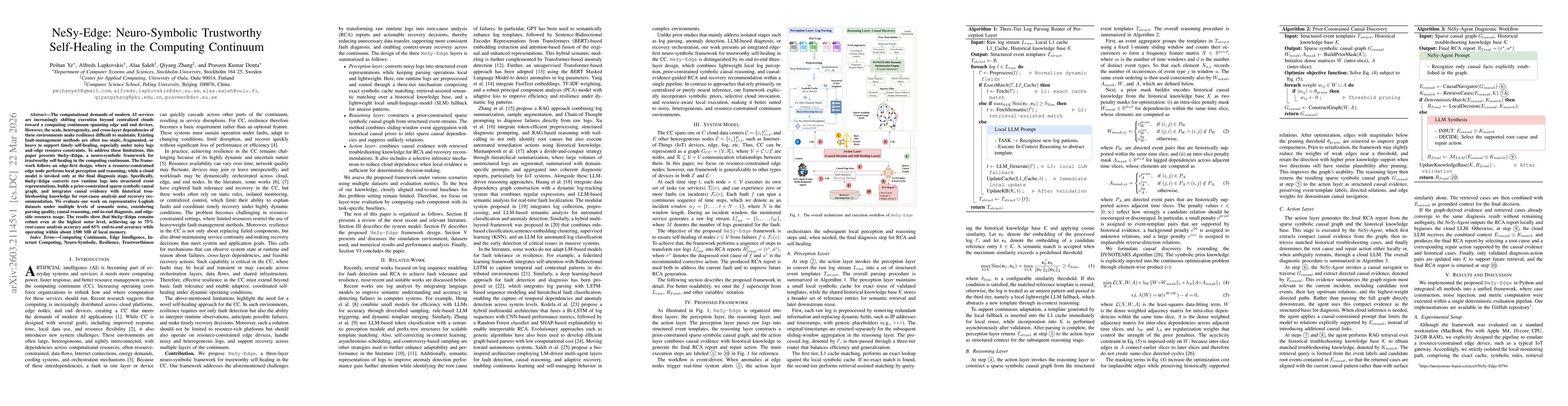 Thumbnail for NeSy-Edge: Neuro-Symbolic Trustworthy Self-Healing in the Computing Continuum