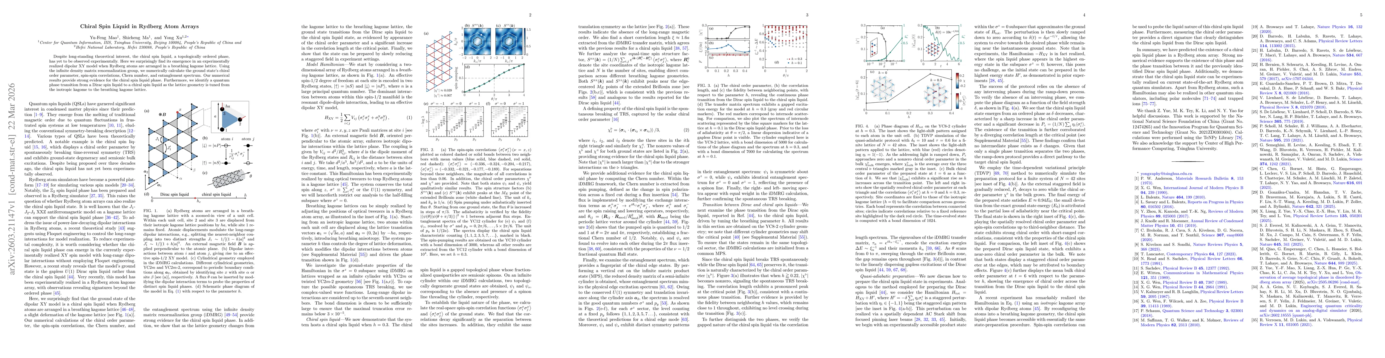 Thumbnail for Chiral Spin Liquid in Rydberg Atom Arrays