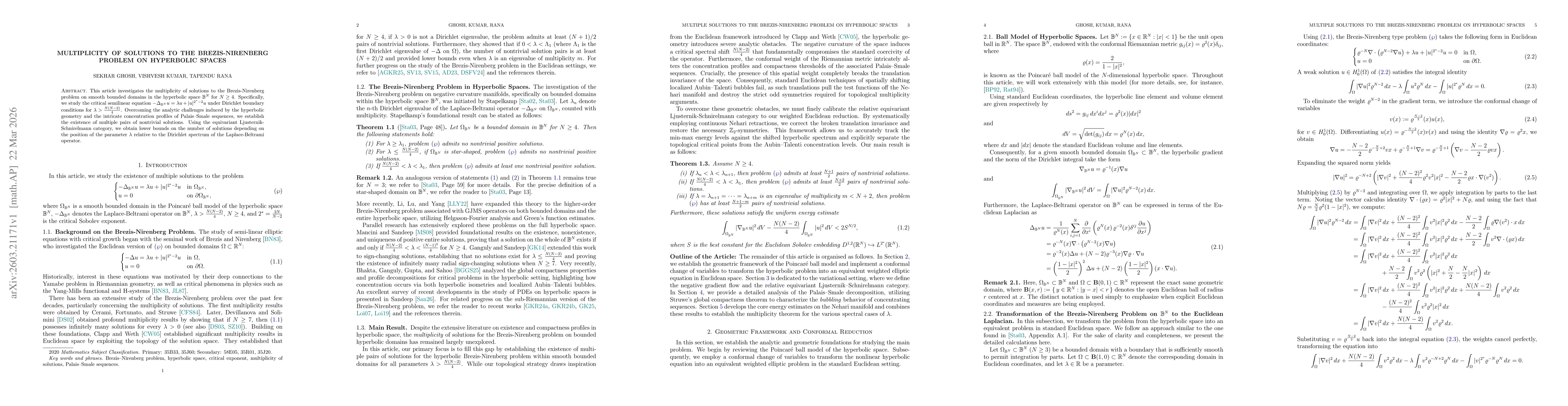 Thumbnail for Multiplicity of Solutions to the Brezis-Nirenberg Problem on Hyperbolic Spaces
