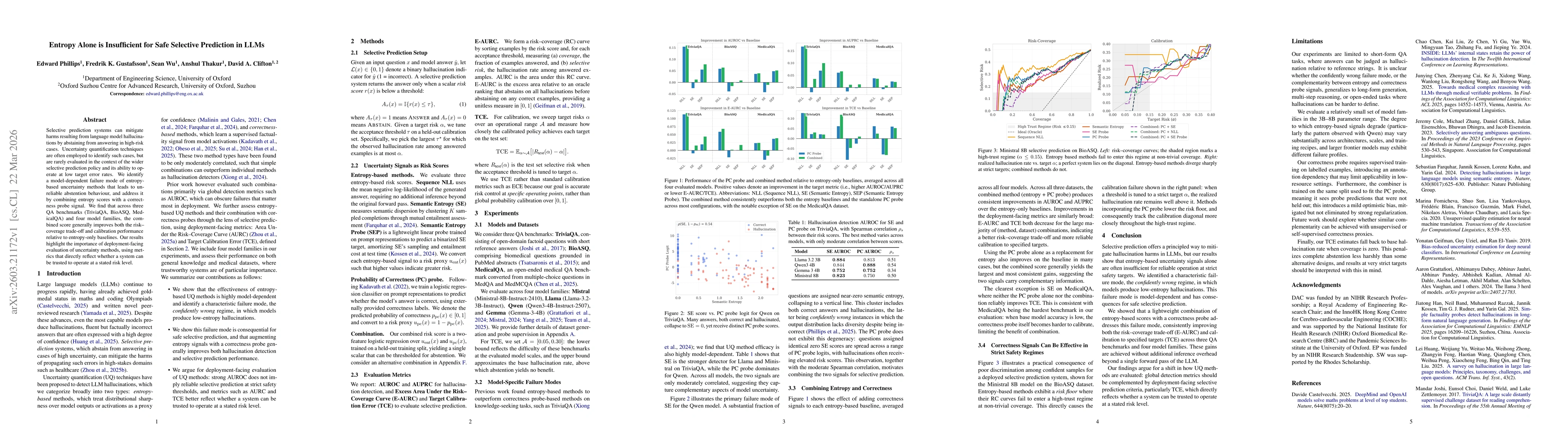Thumbnail for Entropy Alone is Insufficient for Safe Selective Prediction in LLMs