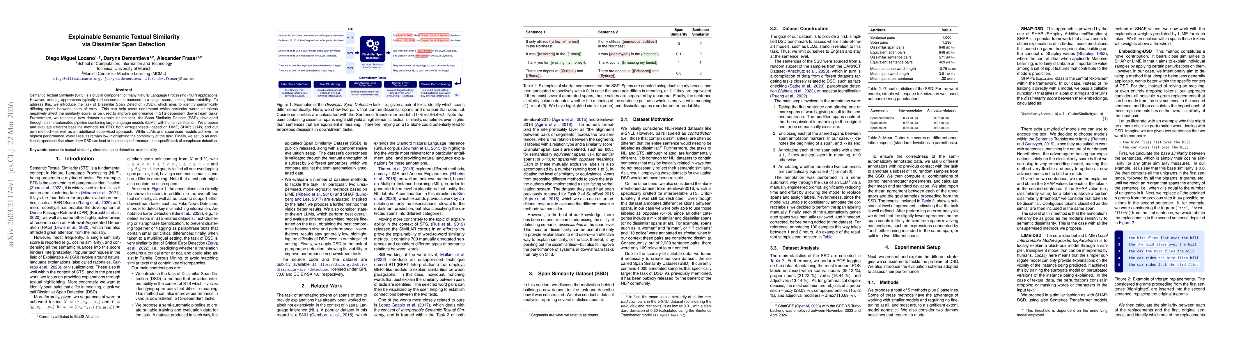 Thumbnail for Explainable Semantic Textual Similarity via Dissimilar Span Detection