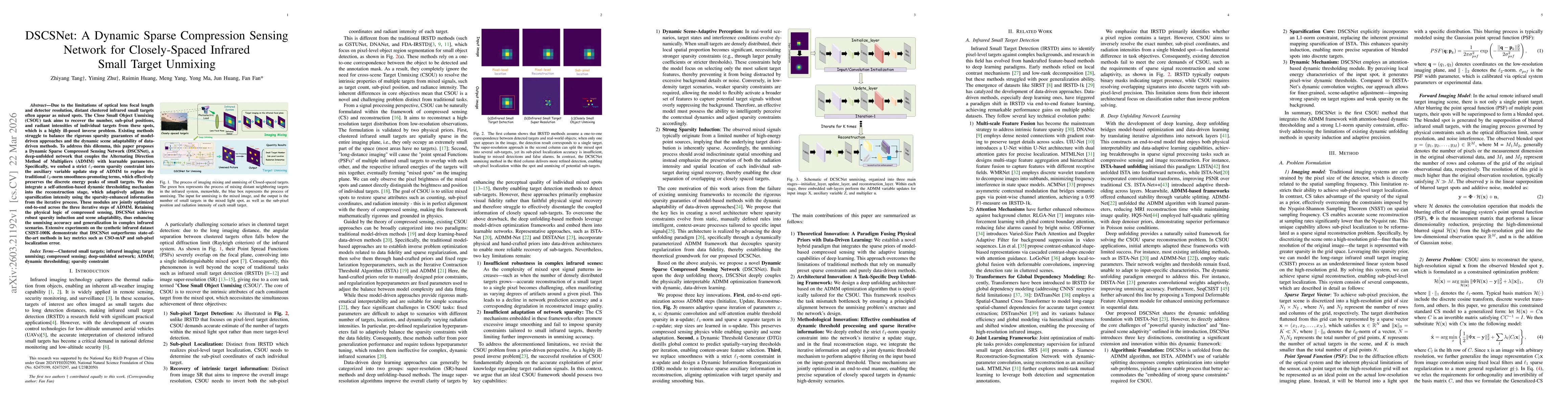 Thumbnail for DSCSNet: A Dynamic Sparse Compression Sensing Network for Closely-Spaced Infrared Small Target Unmixing