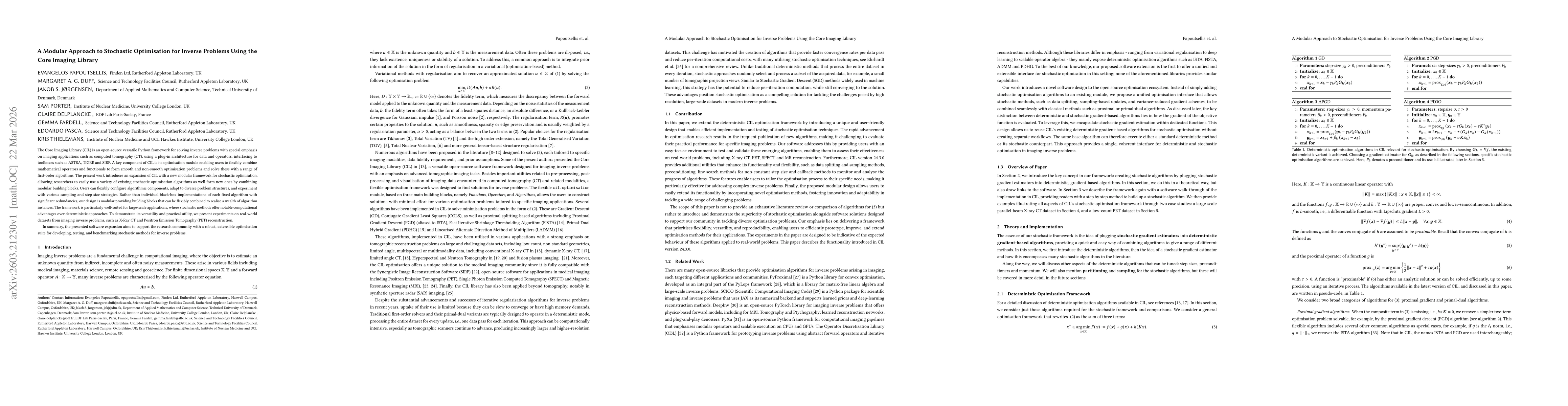 Thumbnail for A Modular Approach to Stochastic Optimisation for Inverse Problems Using the Core Imaging Library