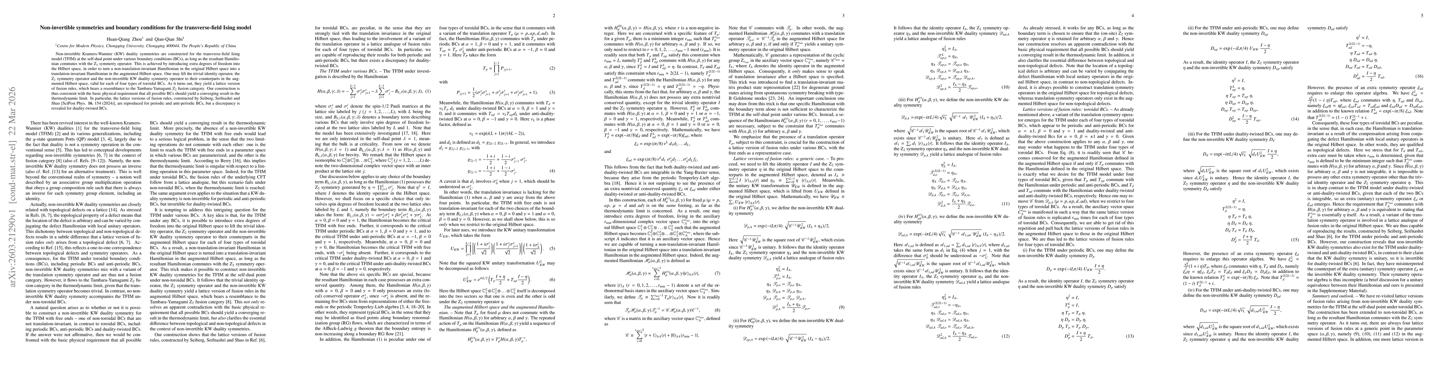 Thumbnail for Non-invertible symmetries and boundary conditions for the transverse-field Ising model
