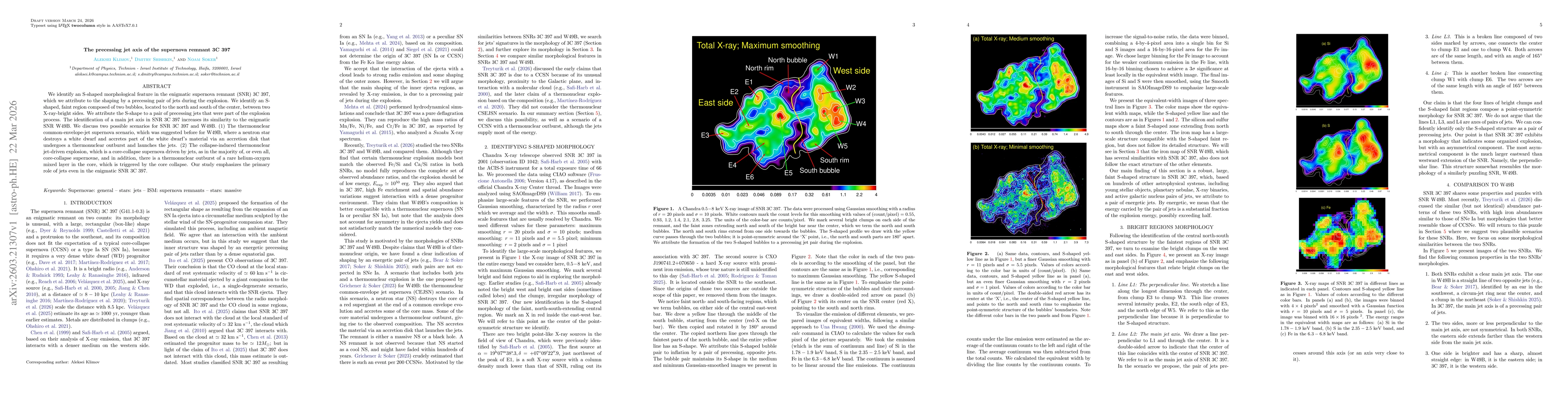 Thumbnail for The precessing jet axis of the supernova remnant 3C 397