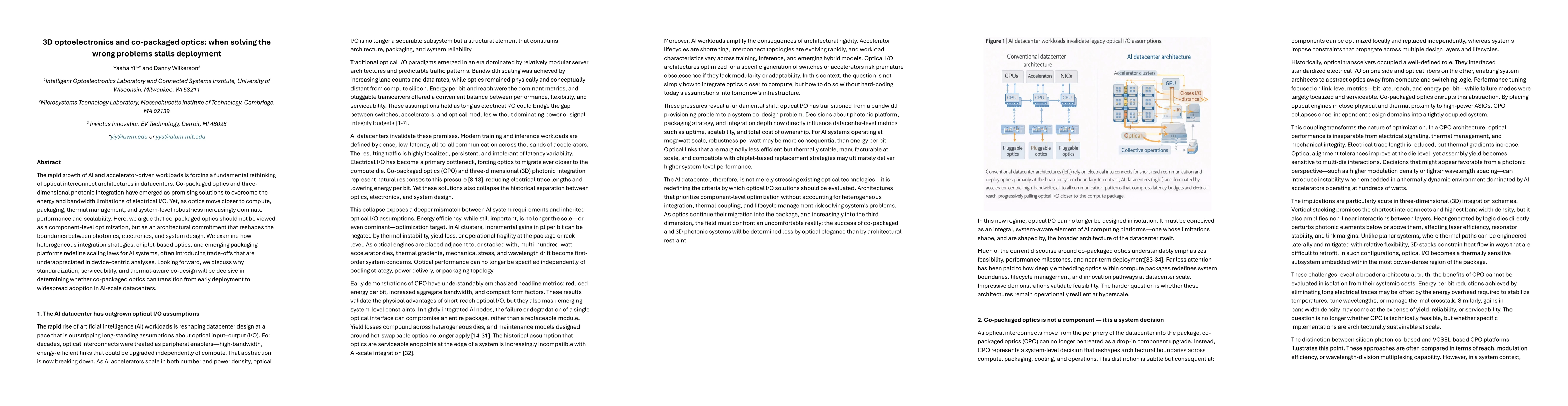 Thumbnail for 3D optoelectronics and co-packaged optics: when solving the wrong problems stalls deployment