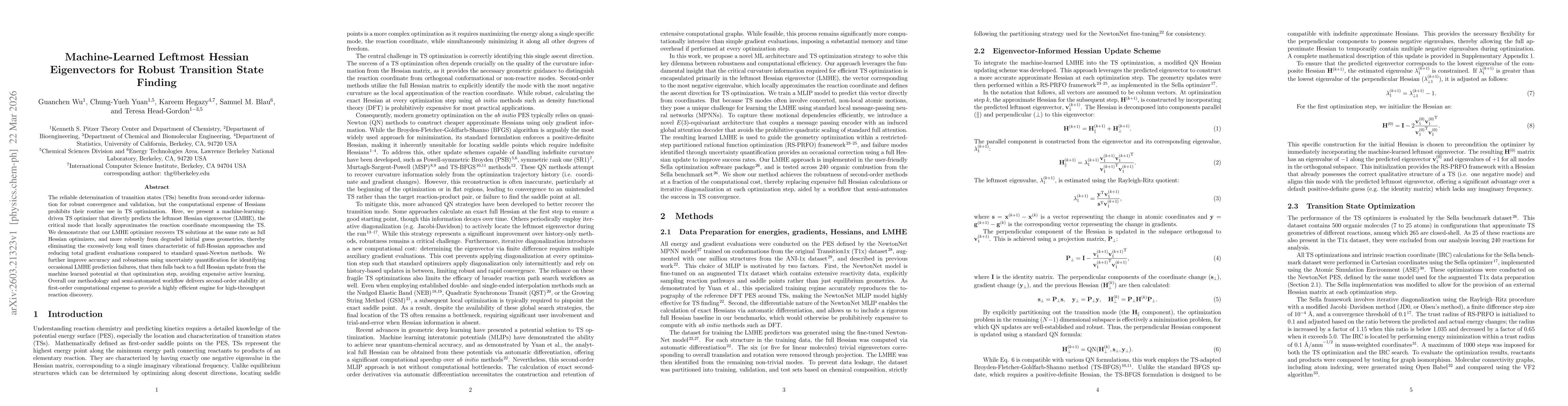 Thumbnail for Machine-Learned Leftmost Hessian Eigenvectors for Robust Transition State Finding