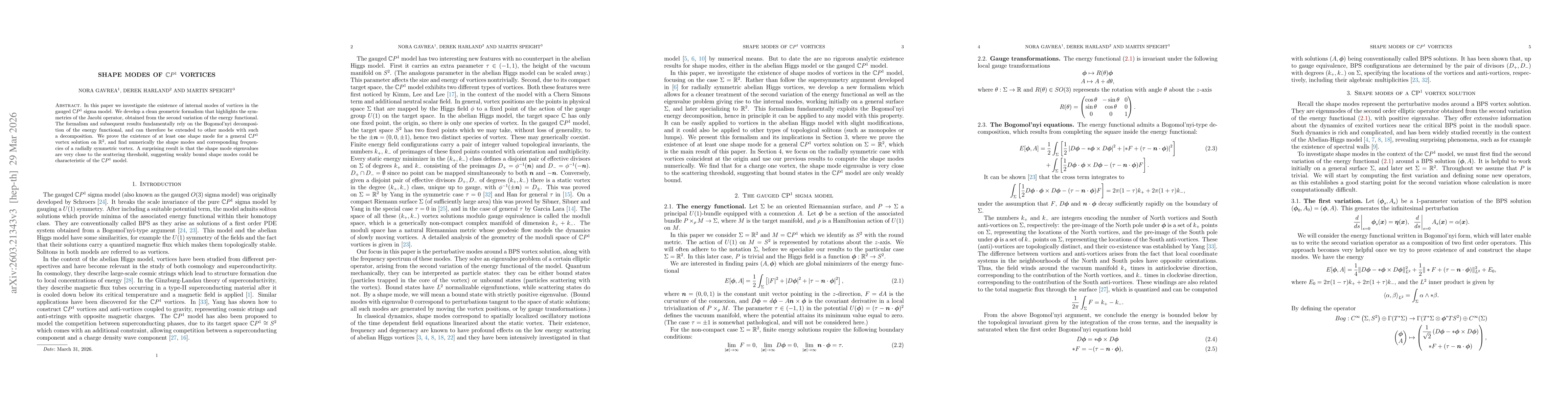 Thumbnail for Shape modes of \(\mathbb{C}P^1\) vortices