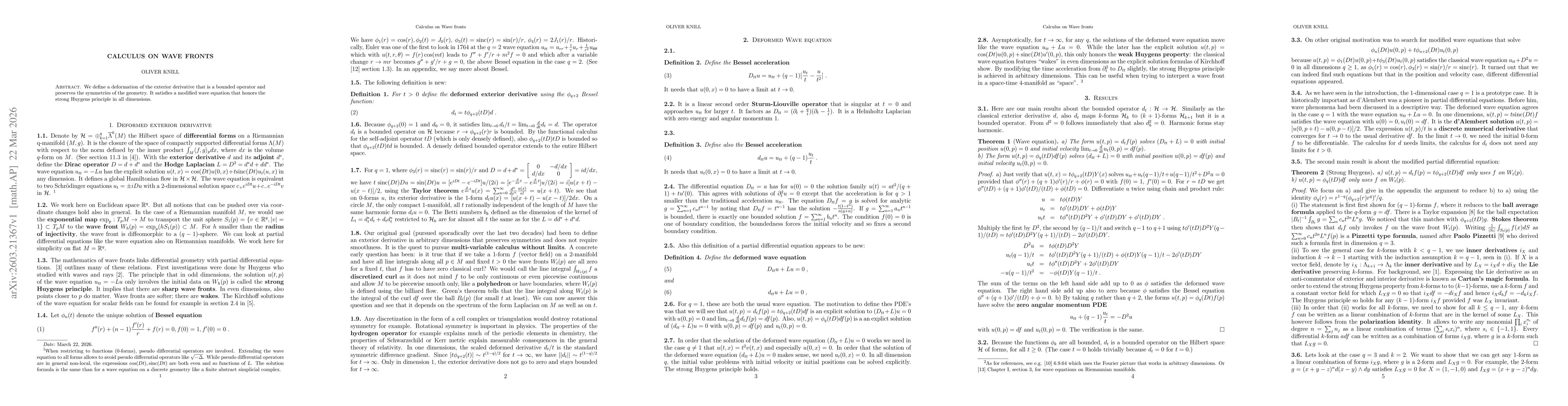 Thumbnail for Calculus on Wave Fronts