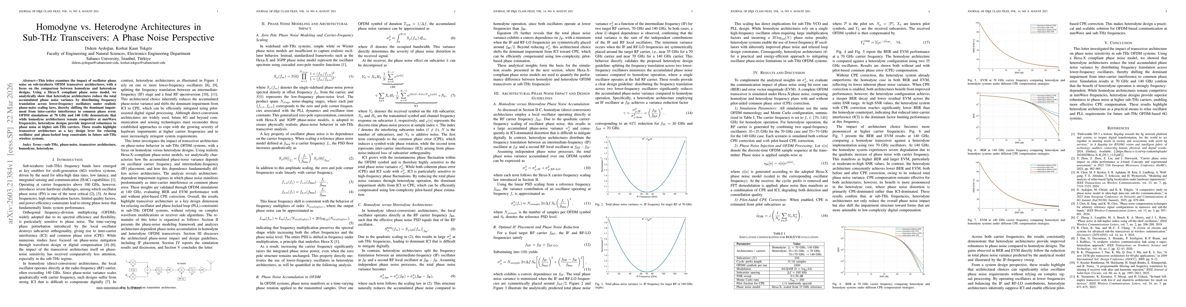 Thumbnail for Homodyne vs. Heterodyne Architectures in Sub-THz Transceivers: A Phase Noise Perspective