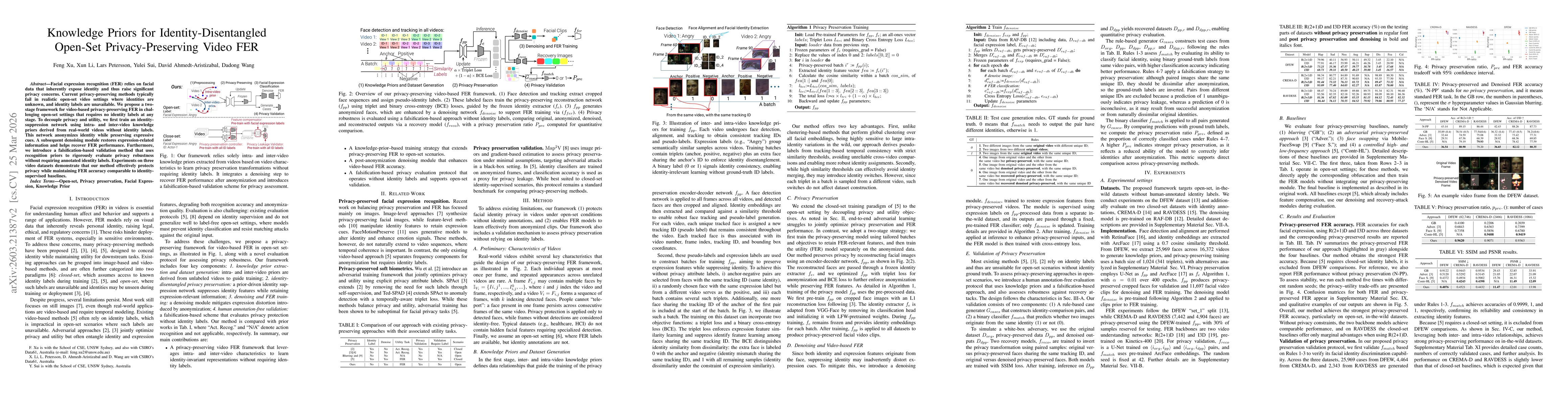 Thumbnail for Knowledge Priors for Identity-Disentangled Open-Set Privacy-Preserving Video FER