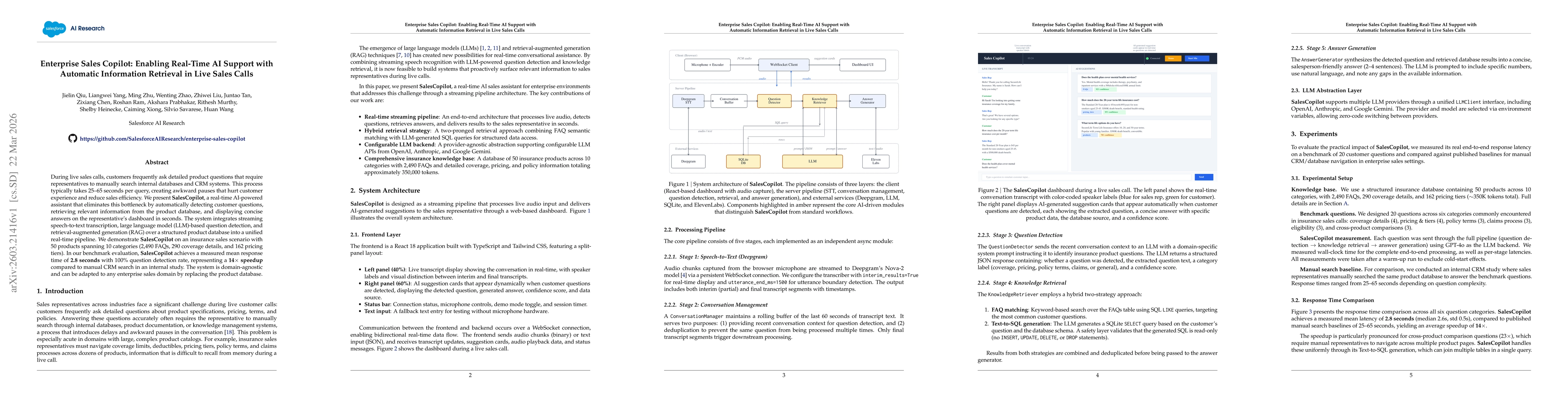 Thumbnail for Enterprise Sales Copilot: Enabling Real-Time AI Support with Automatic Information Retrieval in Live Sales Calls