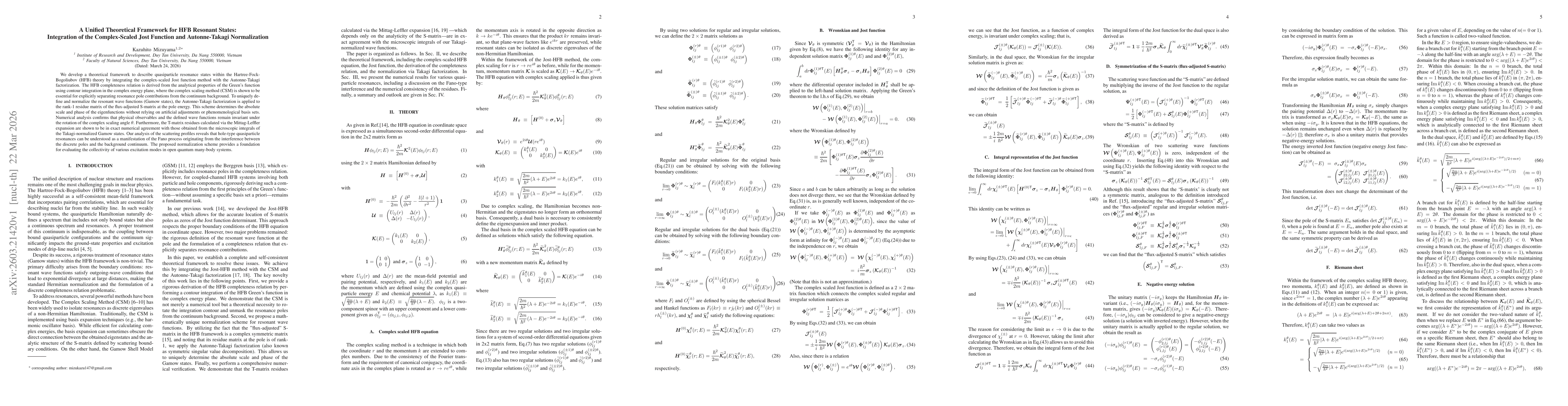 Thumbnail for A Unified Theoretical Framework for HFB Resonant States: Integration of the Complex-Scaled Jost Function and Autonne-Takagi Normalization