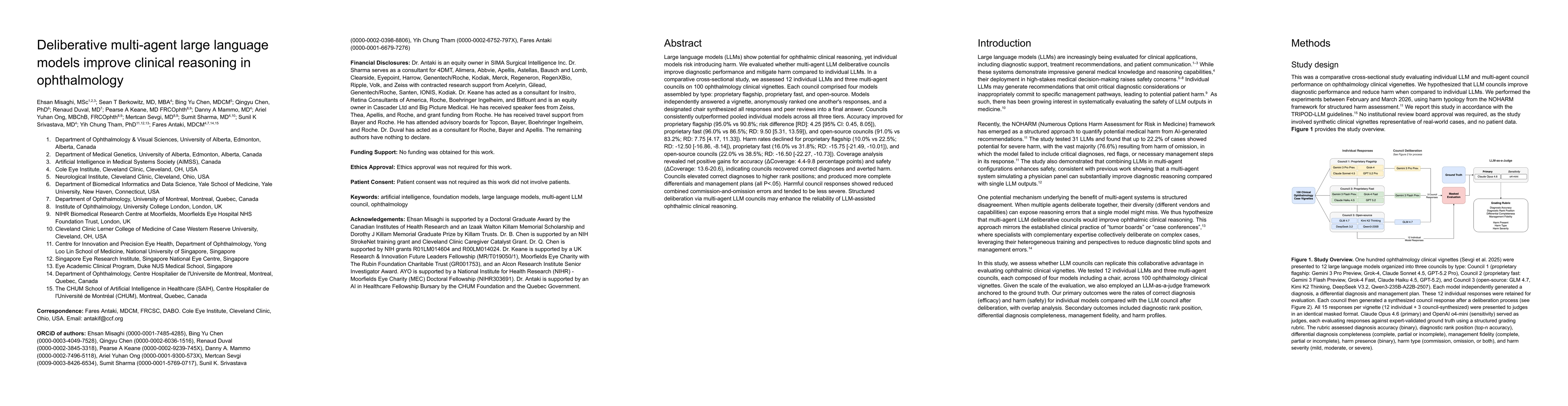 Thumbnail for Deliberative multi-agent large language models improve clinical reasoning in ophthalmology