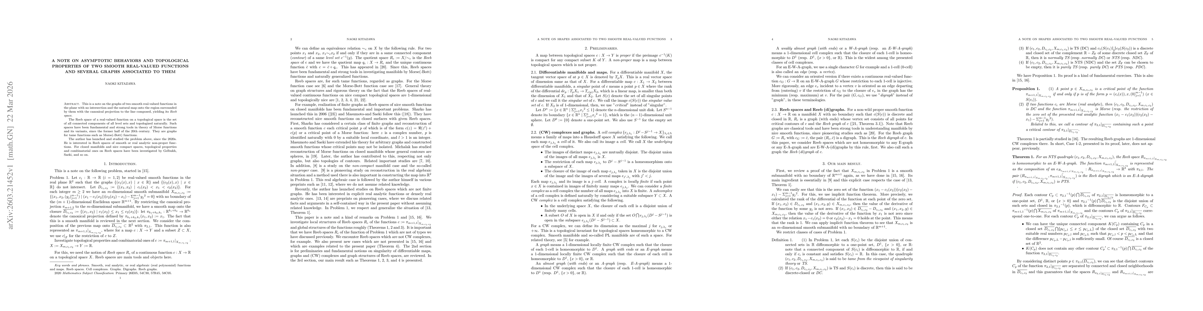 Thumbnail for A note on asymptotic behaviors and topological properties of two smooth real-valued functions and several graphs associated to them