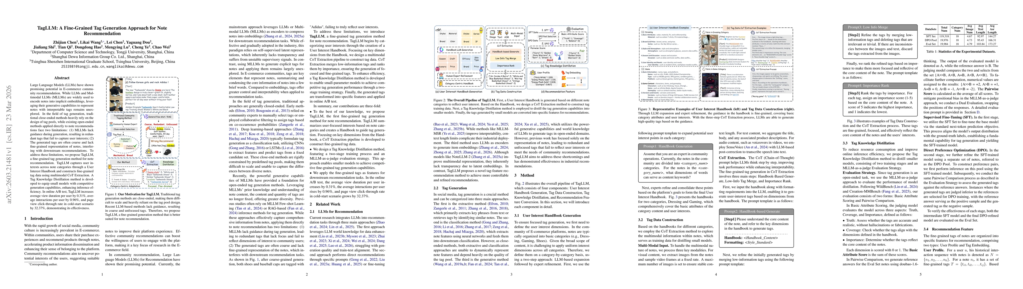 Thumbnail for TagLLM: A Fine-Grained Tag Generation Approach for Note Recommendation
