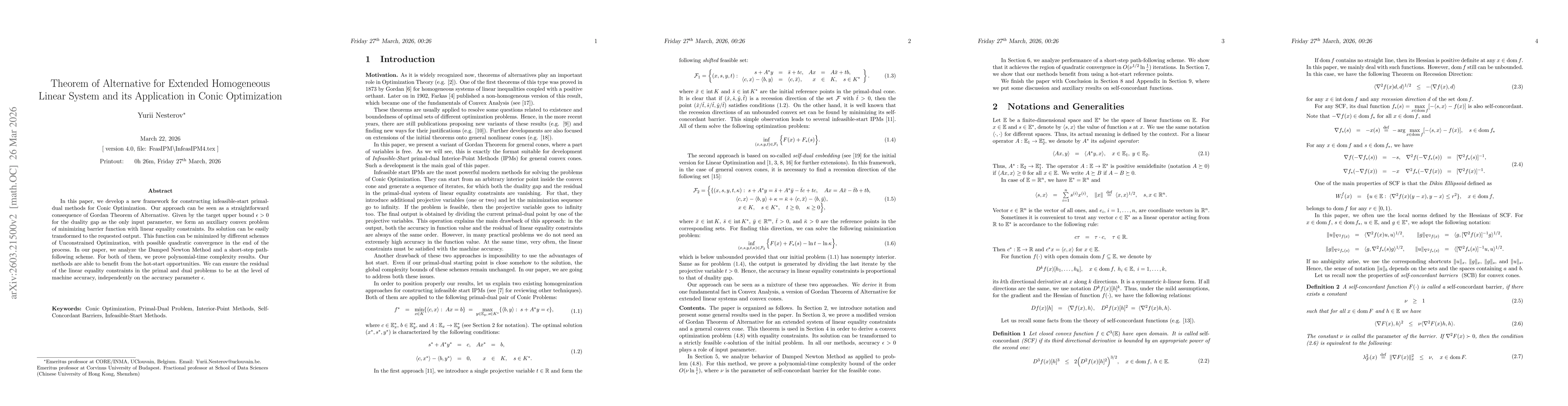 Thumbnail for Theorem of Alternative for Extended Homogeneous Linear System and its Application in Conic Optimization