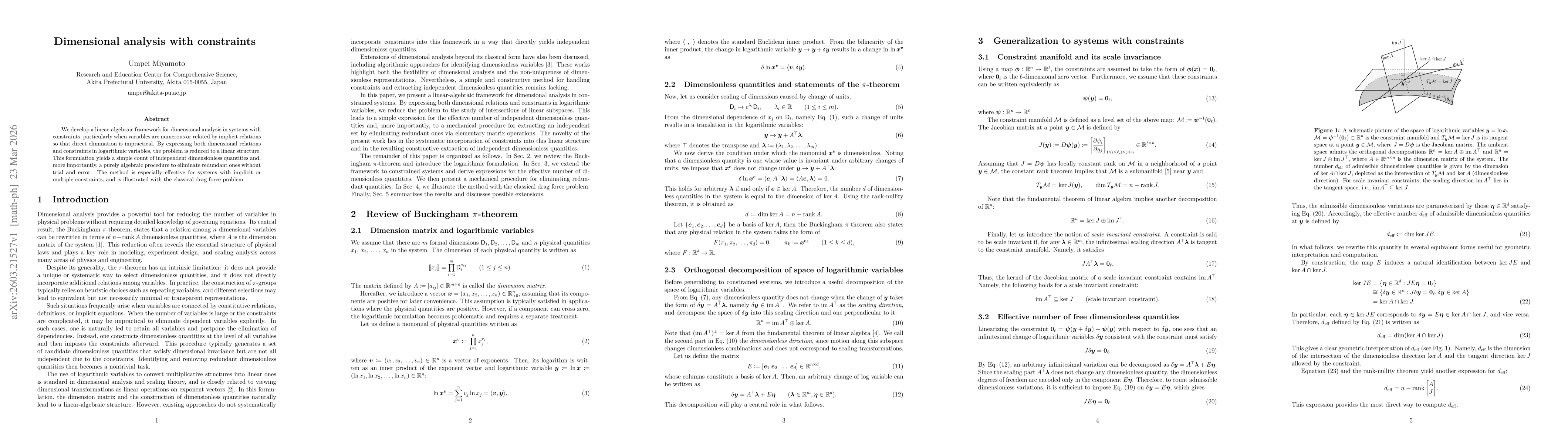 Thumbnail for Dimensional analysis with constraints