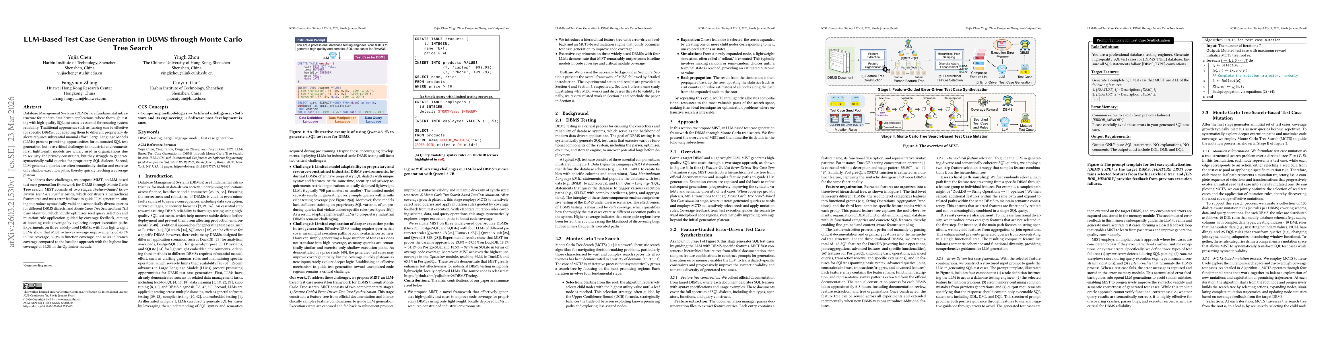 Thumbnail for LLM-Based Test Case Generation in DBMS through Monte Carlo Tree Search