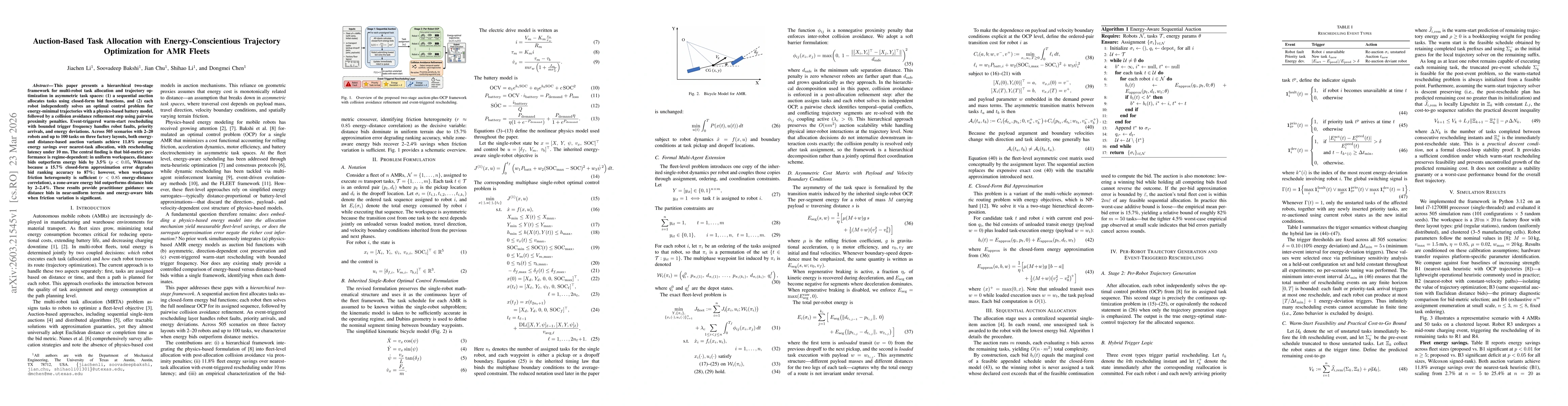 Thumbnail for Auction-Based Task Allocation with Energy-Conscientious Trajectory Optimization for AMR Fleets