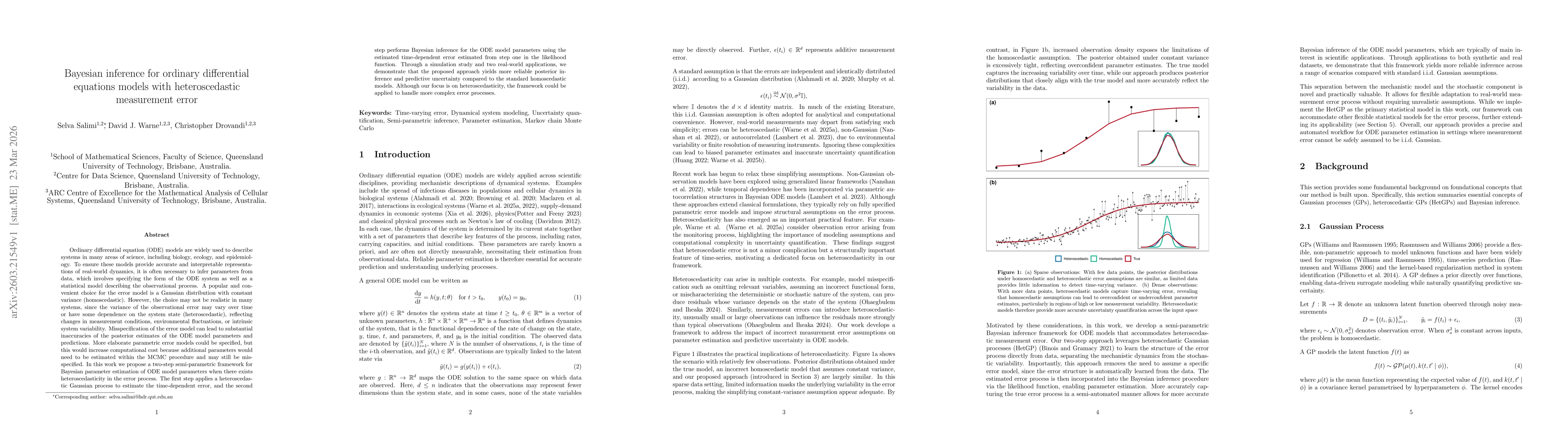 Thumbnail for Bayesian inference for ordinary differential equations models with heteroscedastic measurement error